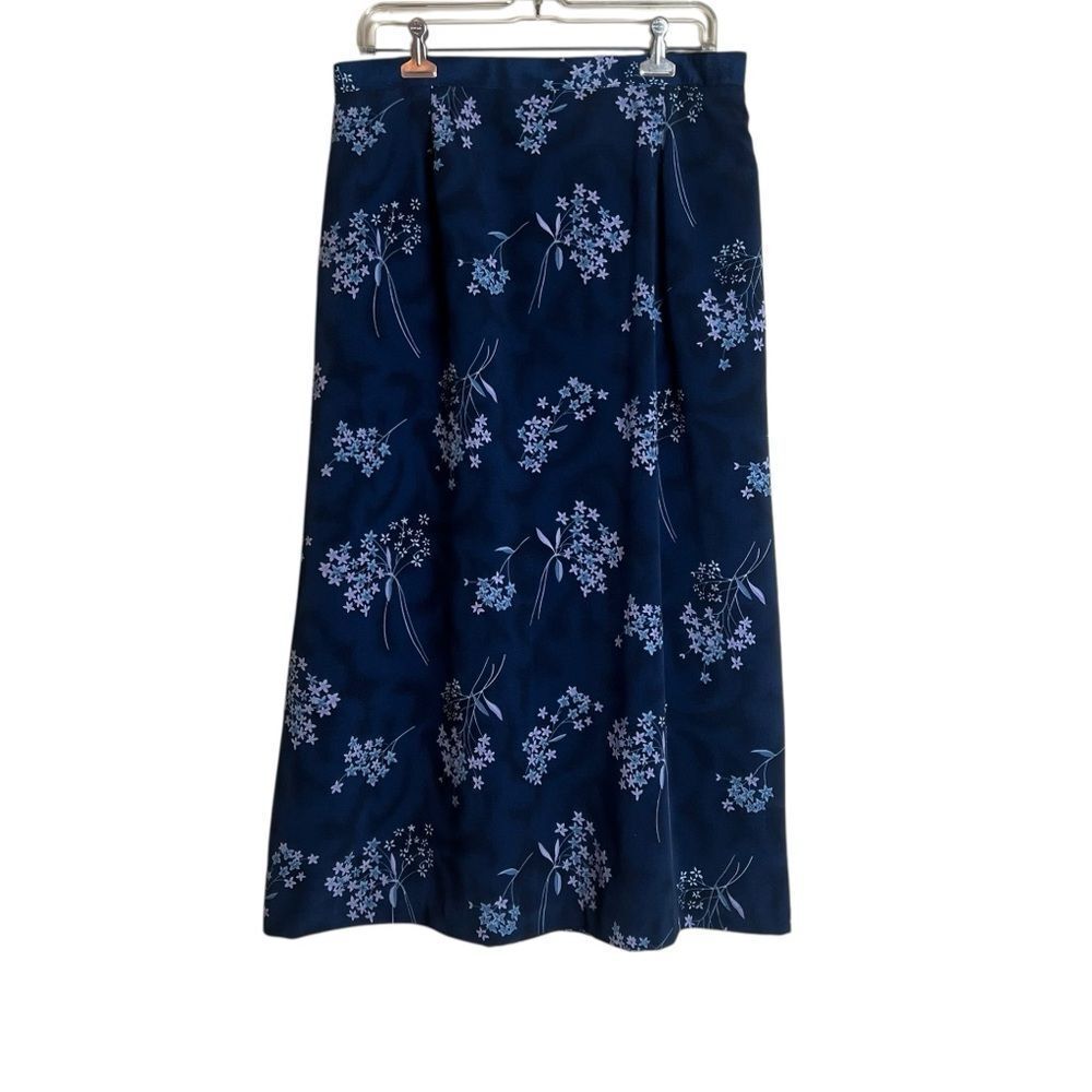 Tradition navy floral midi skirt. Size 16